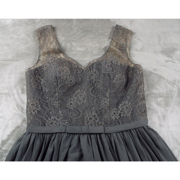 JJS HOUSE Dress Womens 12 Gray Layered Lace Wedding Special Party Dancing NWT - Picture 8 of 11